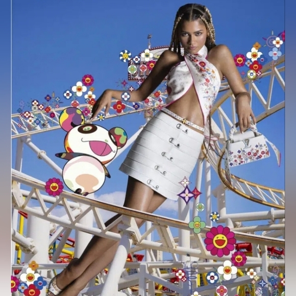 Authentic Louis Vuitton Multi Color Murakami Kiss Clasp Wallet, Dustbag & Box - Picture 14 of 17